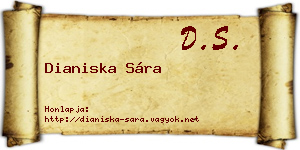 Dianiska Sára névjegykártya