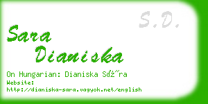 sara dianiska business card